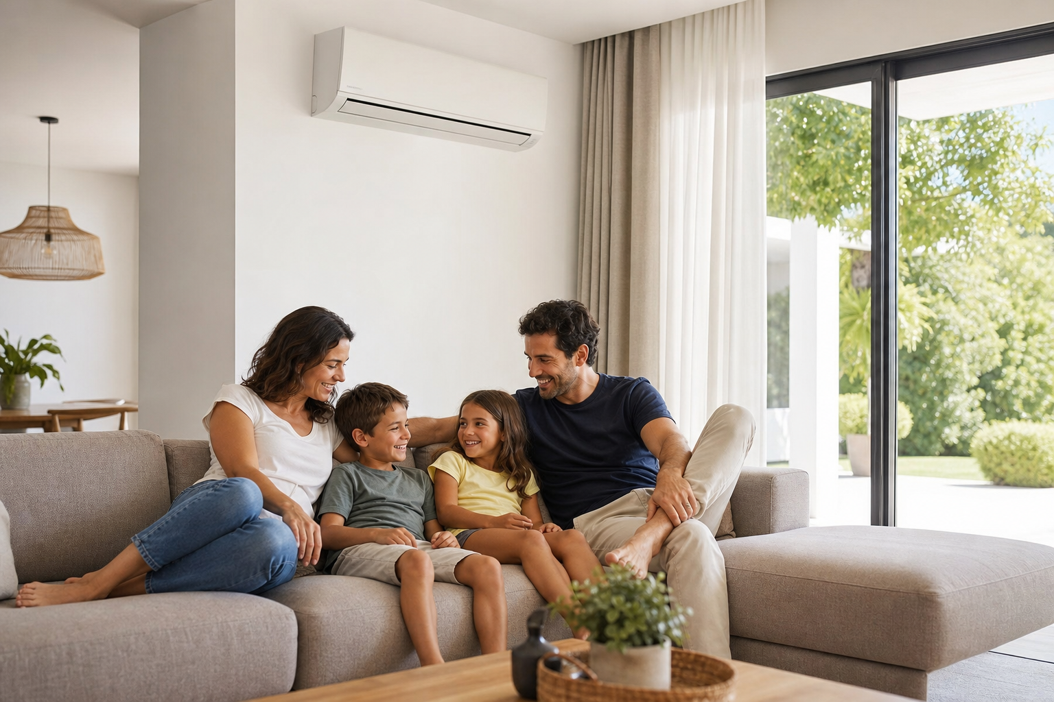 Ambiente fresco e confortavel numa casa portuguesa climatizada pela Dilufrio